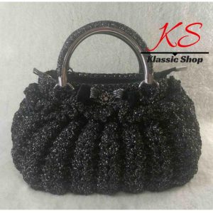 Black color handmade crochet purses