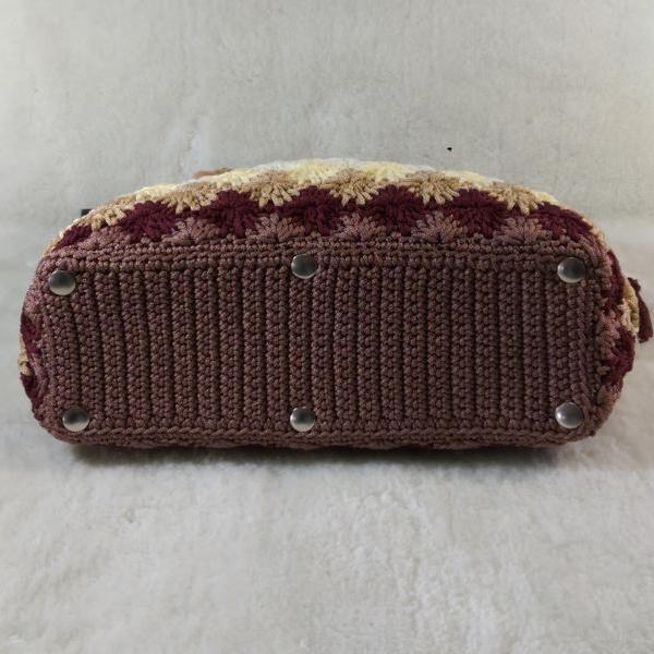 Multi color handmade crochet bag double shoulder strap