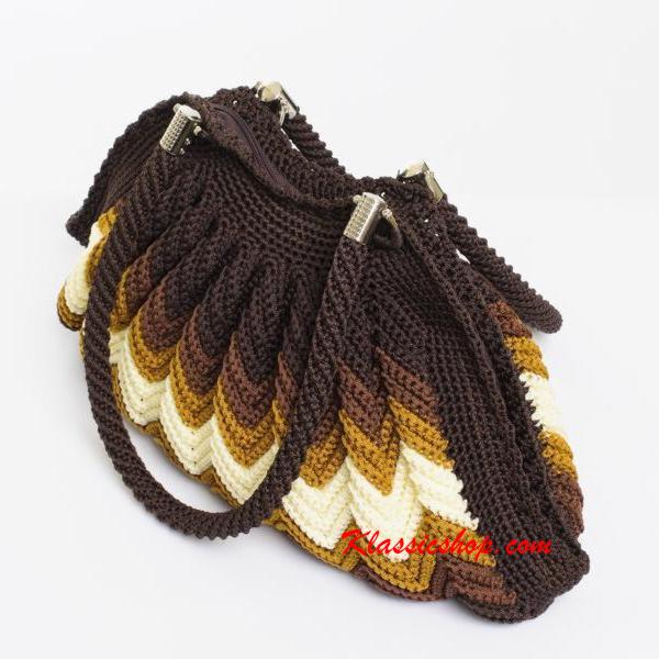 Multi color handmade crochet bags double shoulder strap